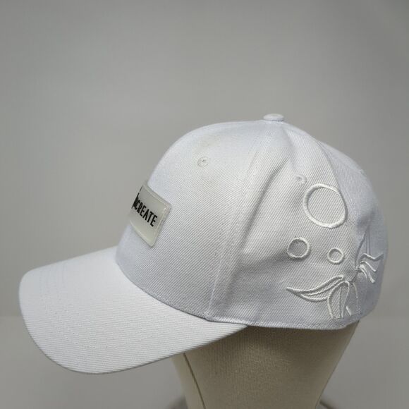 EBCREATE Patch Slideback Hat White One Size Adjustable Embroidered - Picture 3 of 10
